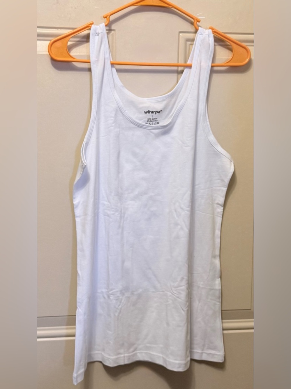 Wirarpa White Cotton Blend Tank Top Size Large Set of Two